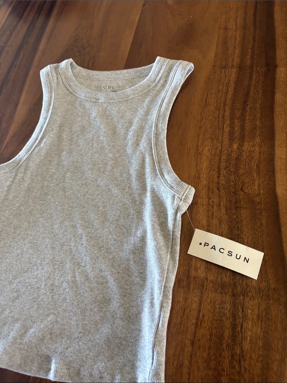 PacSun Gray Ribbed Tank Top - Picture 3 of 5